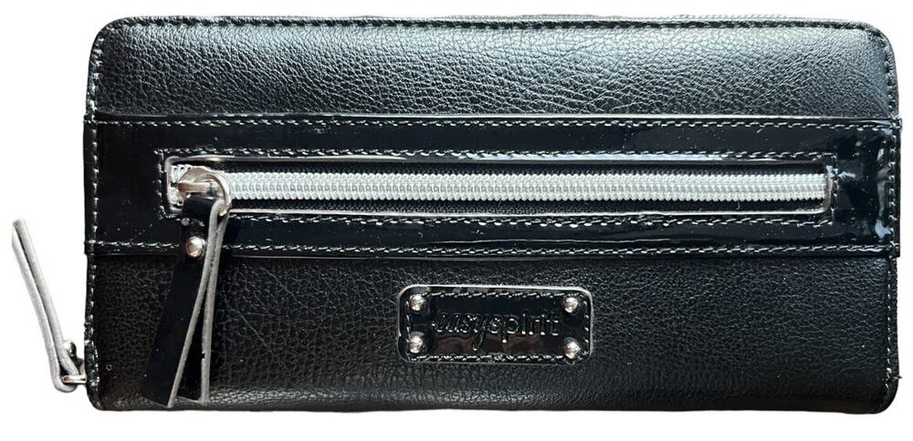 Easy Spirit Wallet Black Full Zip Around Multiple Card Slots Zip Pockets Inside